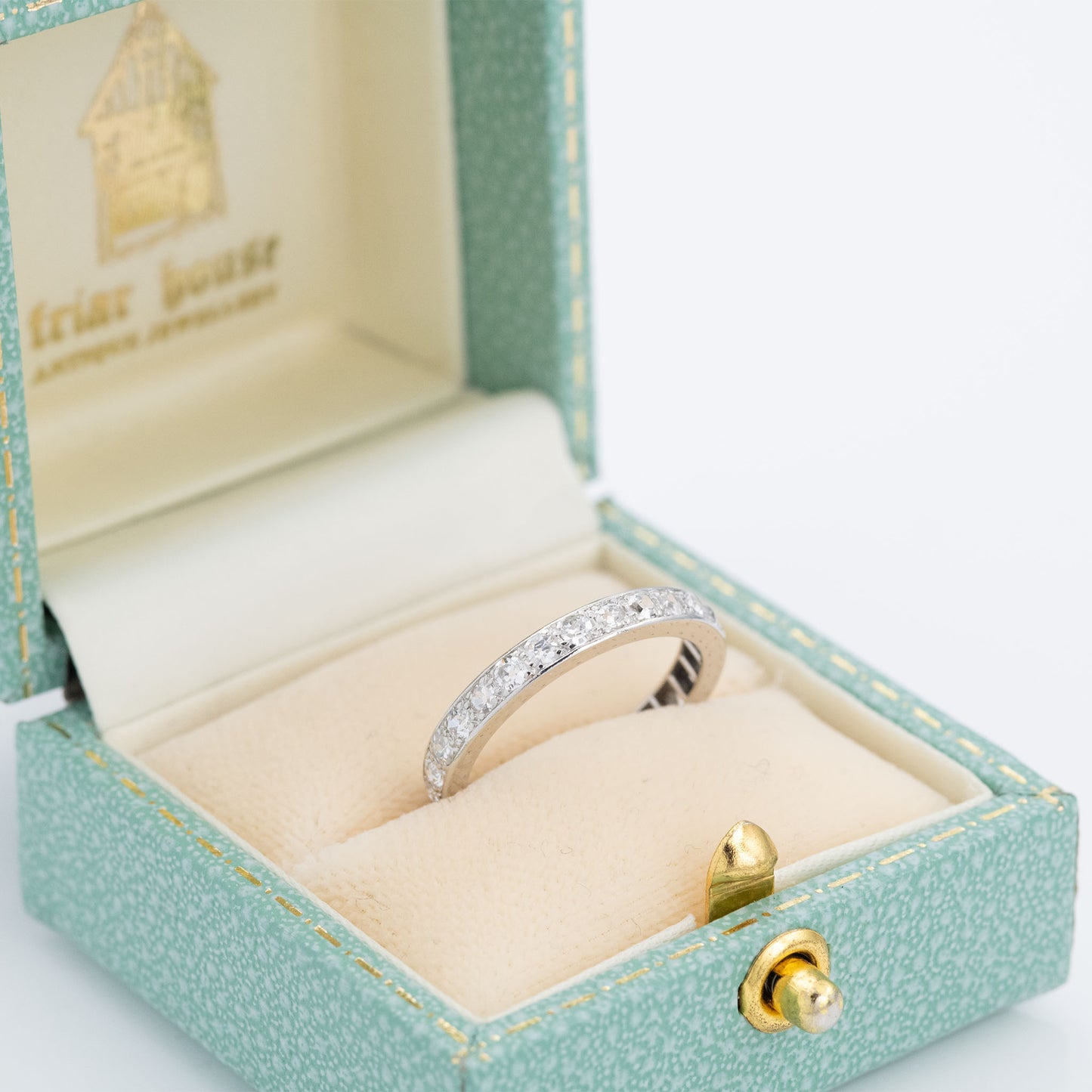 Art Deco Platinum Diamond Eternity Ring Size M - Friar House