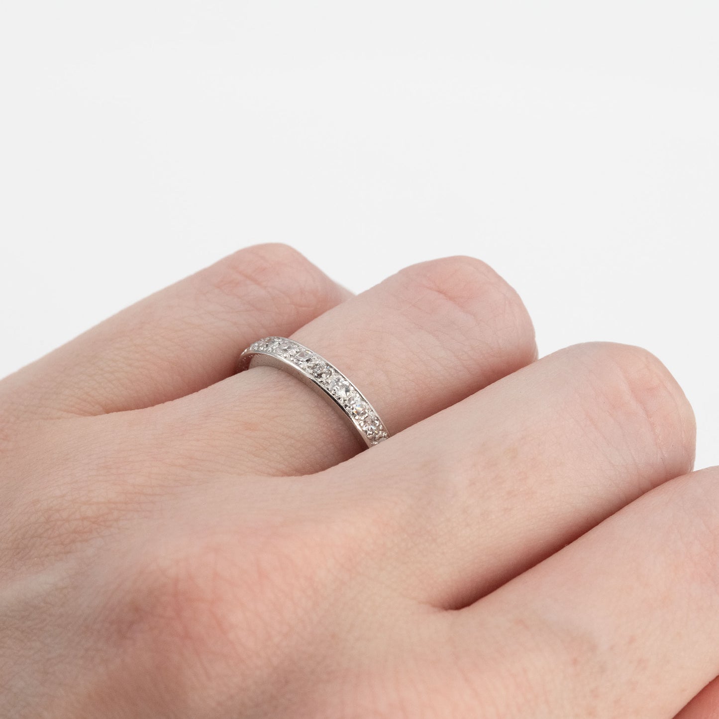Art Deco Platinum Diamond Eternity Ring Size M - Friar House