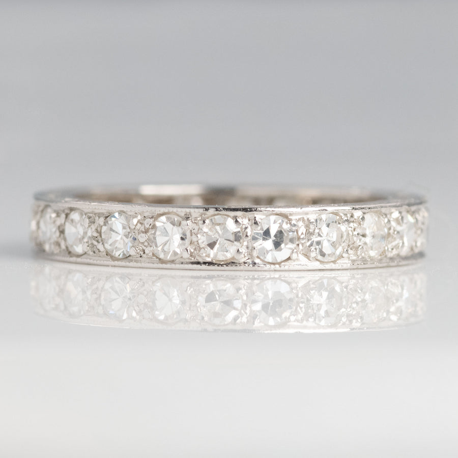 Art Deco Platinum Diamond Full Set Eternity Ring, Size K - Friar House