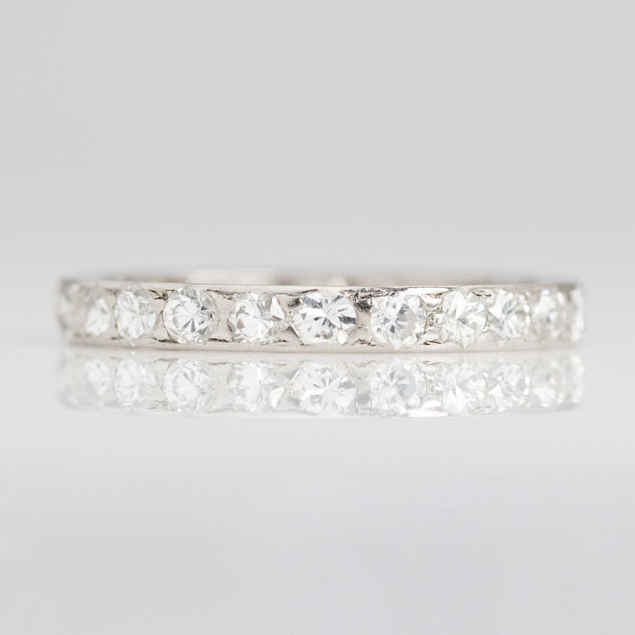 Art Deco Platinum Diamond Full Set Eternity Ring Size M 1/2 - Friar House