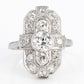 Art Deco Platinum Diamond Panel Ring - Friar House