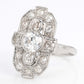Art Deco Platinum Diamond Panel Ring - Friar House