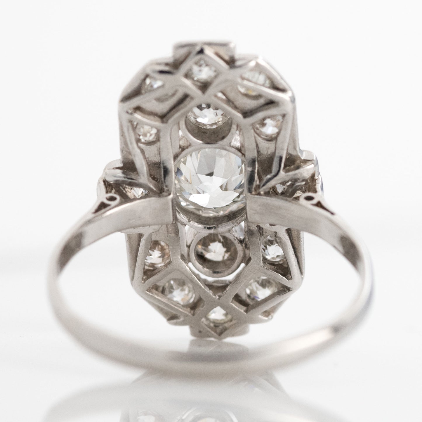 Art Deco Platinum Diamond Panel Ring - Friar House