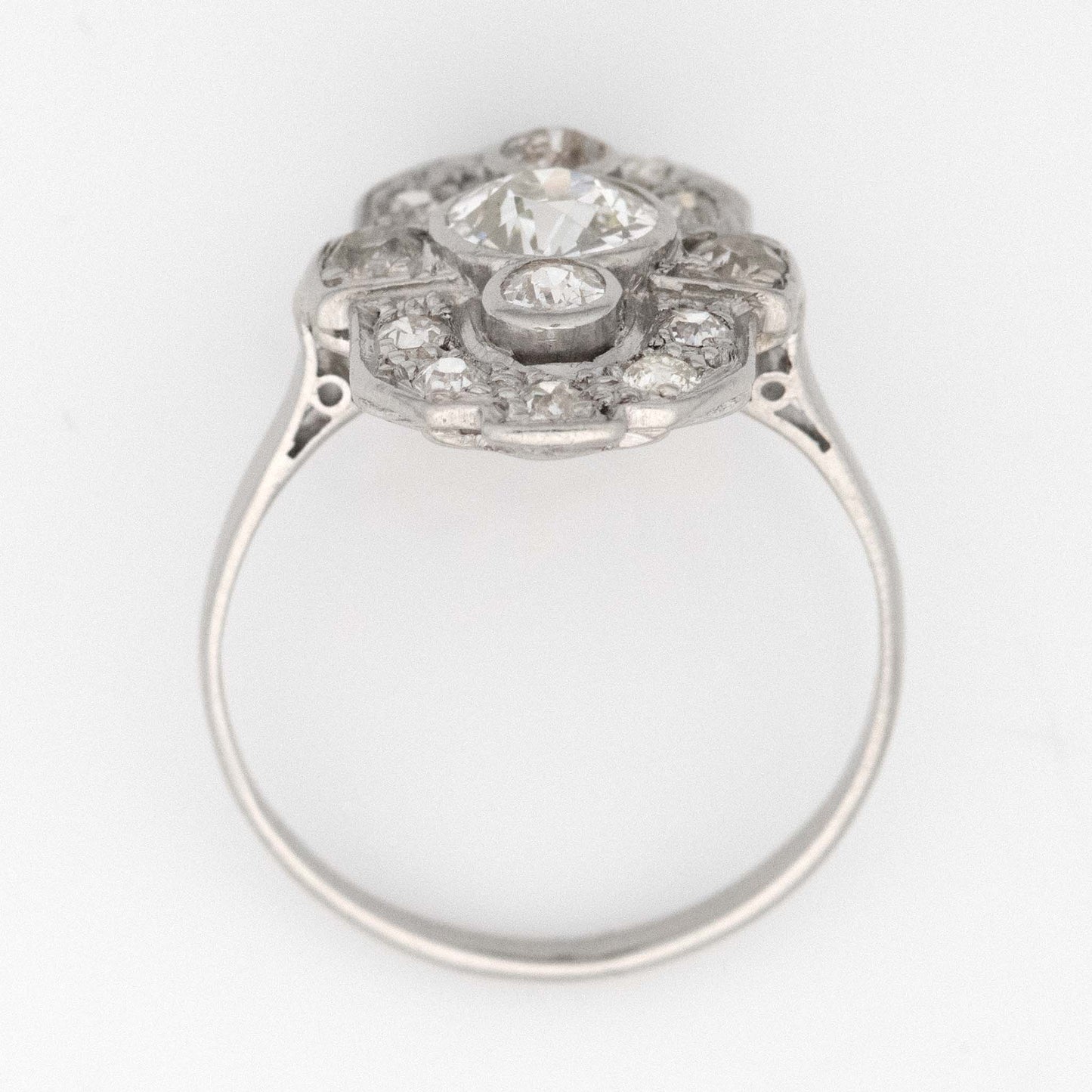 Art Deco Platinum Diamond Panel Ring - Friar House