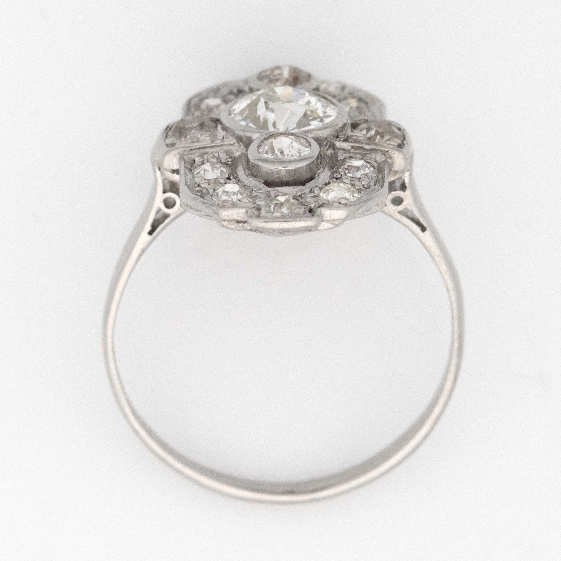 Art Deco Platinum Diamond Panel Ring - Friar House