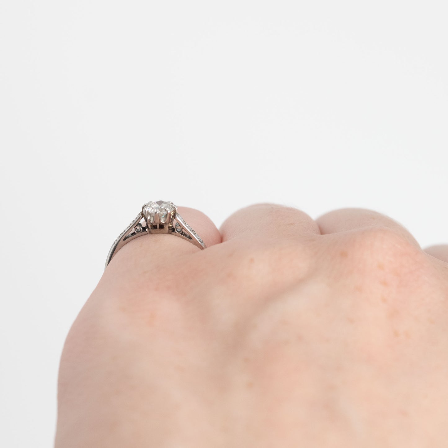 Art Deco Platinum Diamond Solitaire Engagement Ring - Friar House