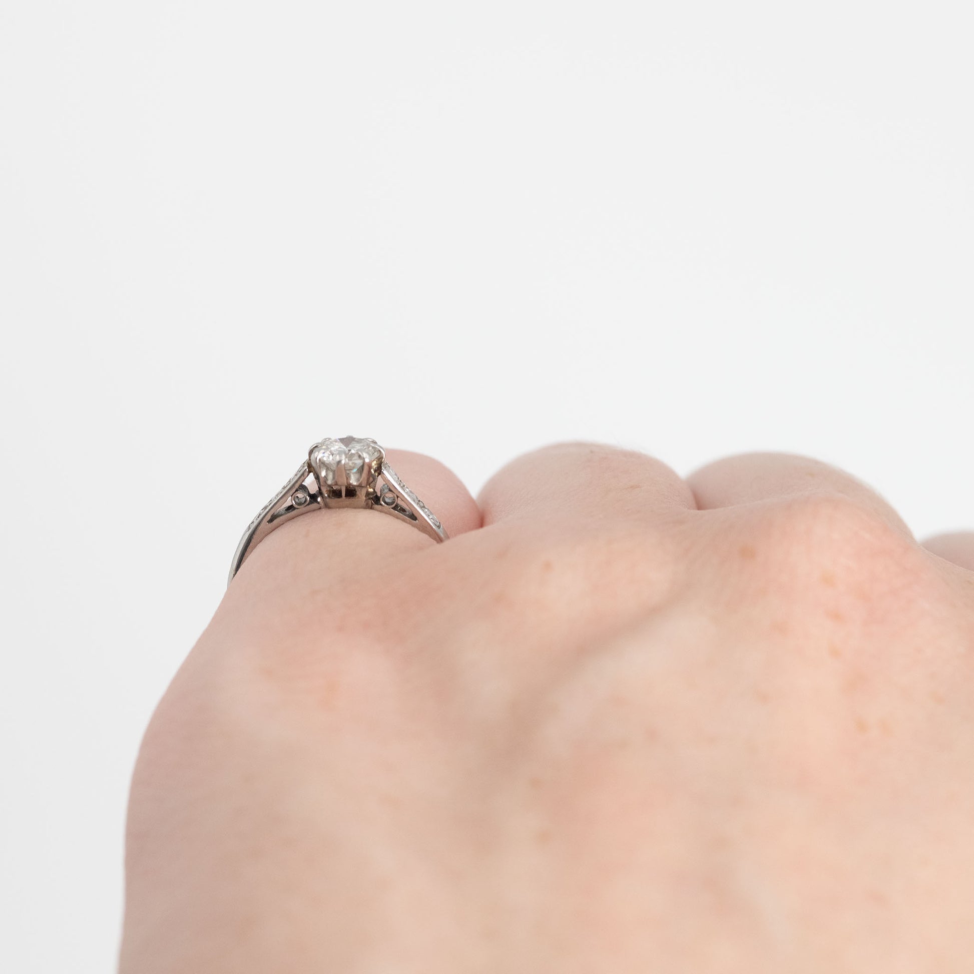 Art Deco Platinum Diamond Solitaire Engagement Ring - Friar House