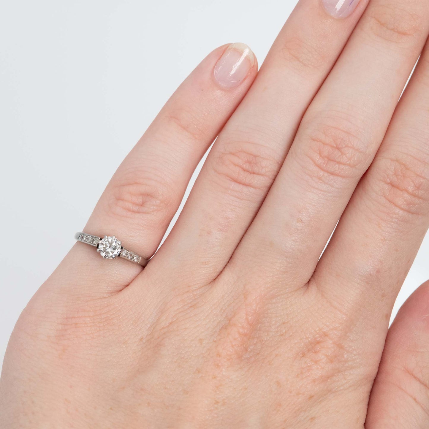 Art Deco Platinum Diamond Solitaire Engagement Ring - Friar House