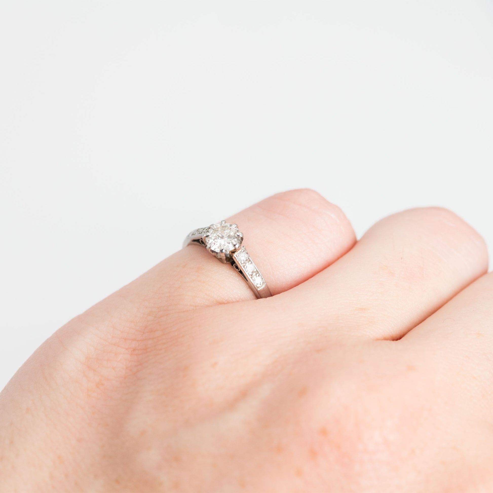 Art Deco Platinum Diamond Solitaire Engagement Ring - Friar House