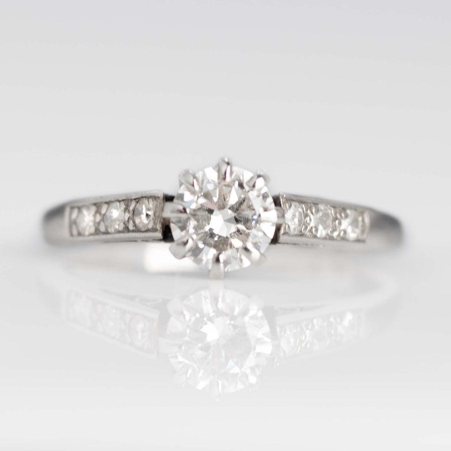 Art Deco Platinum Diamond Solitaire Engagement Ring - Friar House
