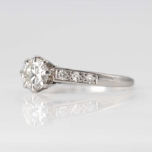 Art Deco Platinum Diamond Solitaire Engagement Ring - Friar House