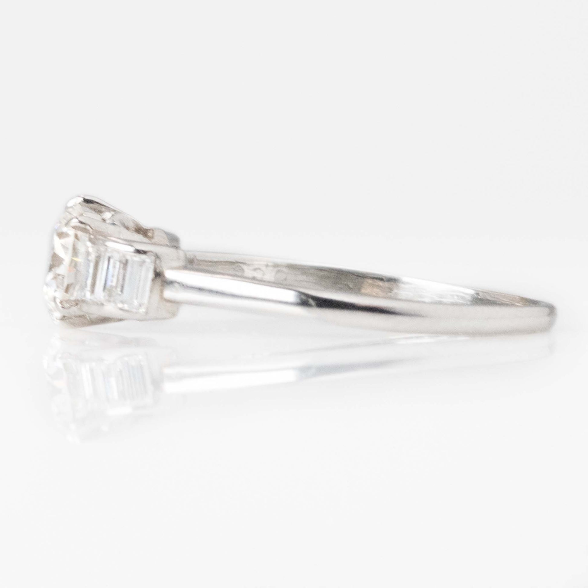 Art Deco Platinum Diamond Solitaire Engagement Ring - Friar House