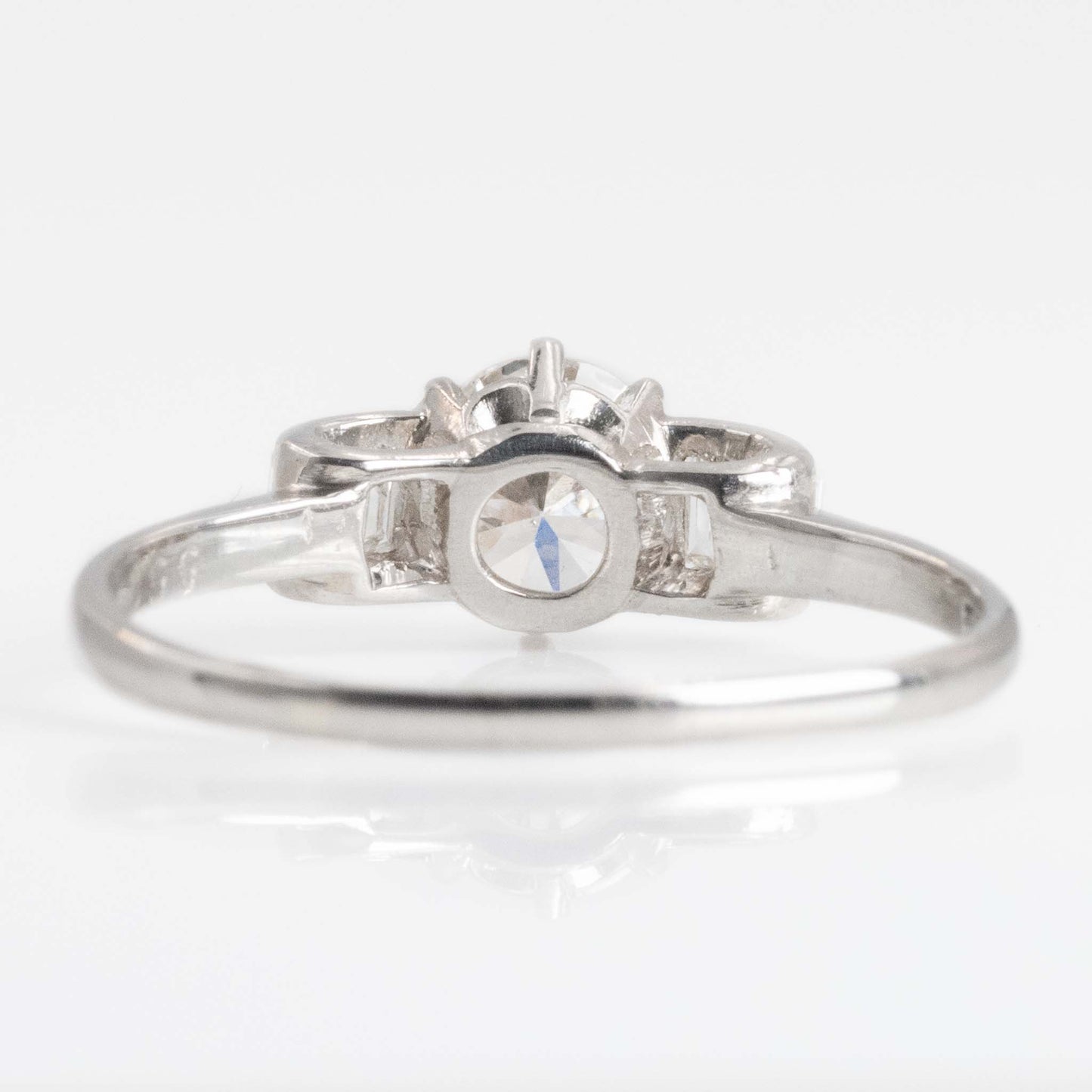 Art Deco Platinum Diamond Solitaire Engagement Ring - Friar House