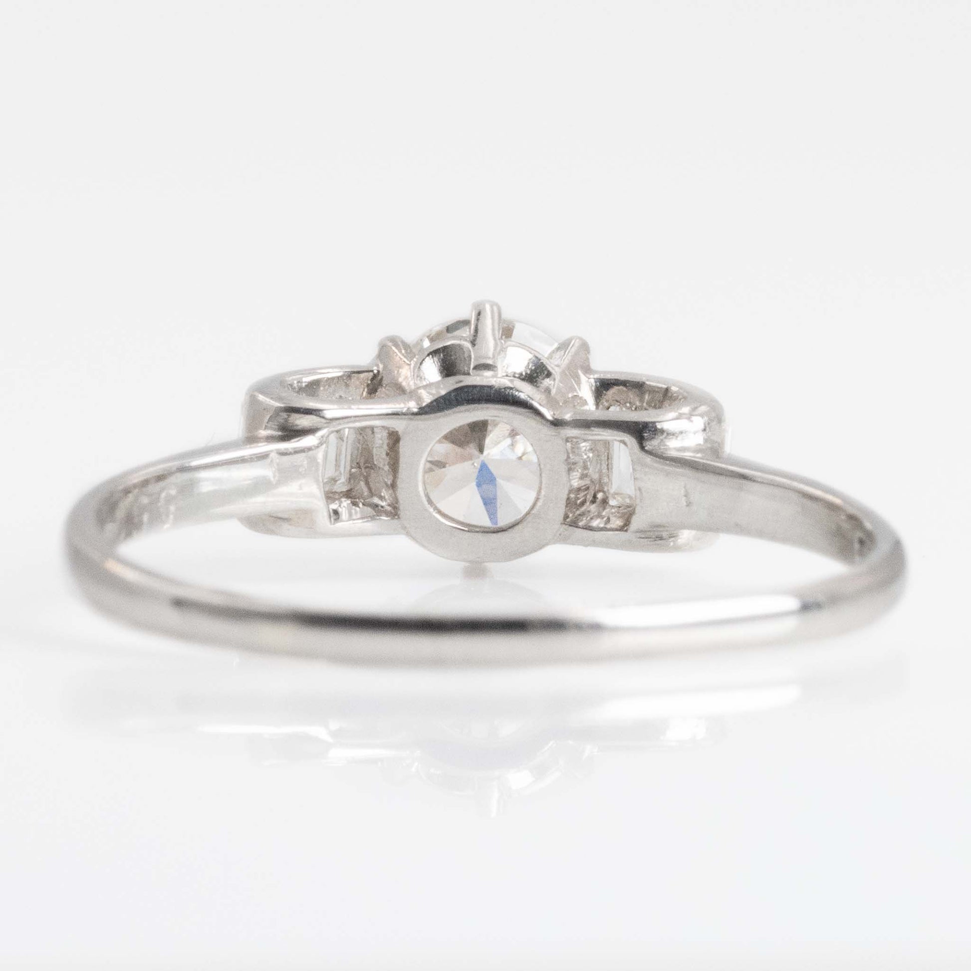 Art Deco Platinum Diamond Solitaire Engagement Ring - Friar House