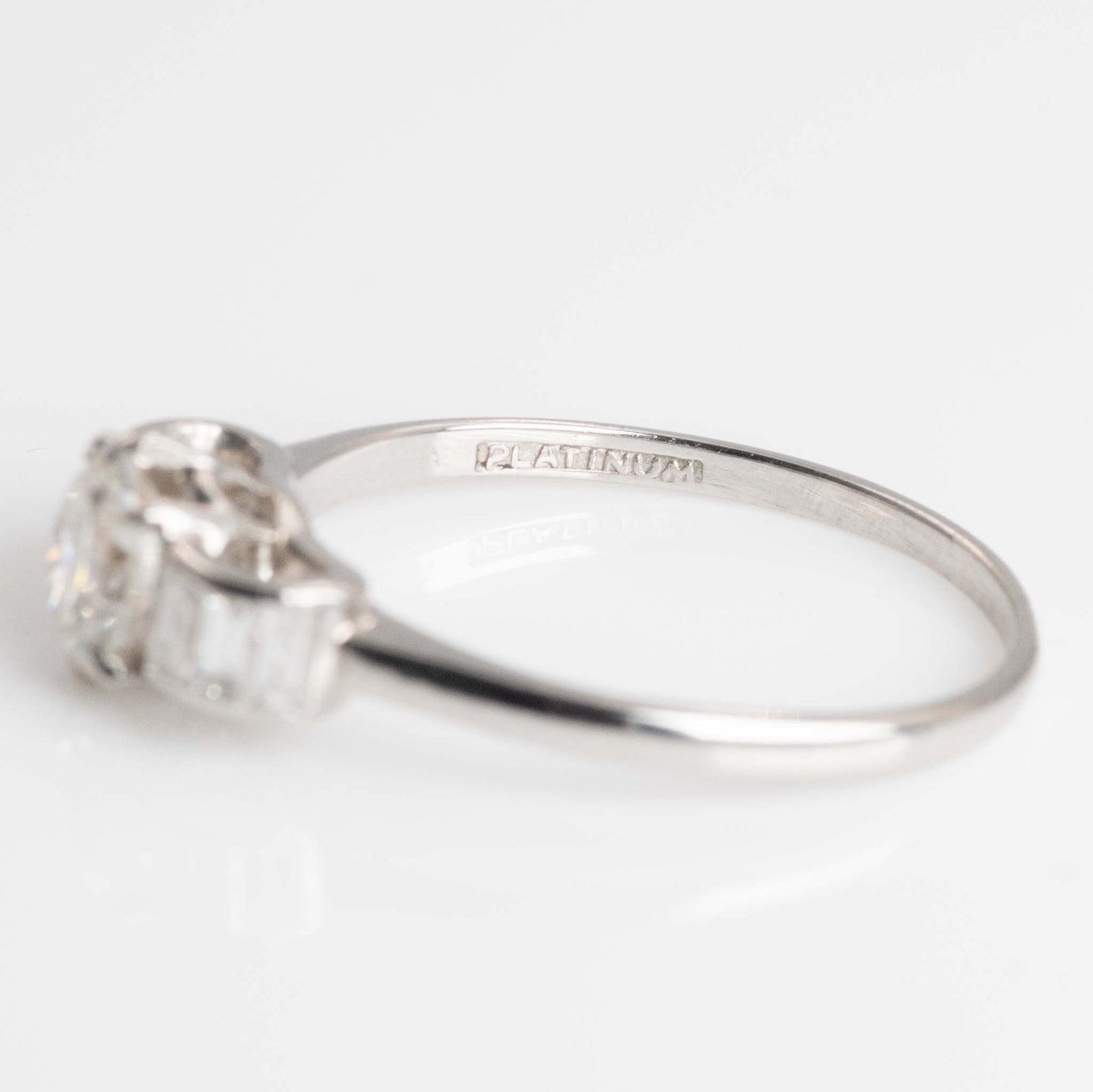 Art Deco Platinum Diamond Solitaire Engagement Ring - Friar House