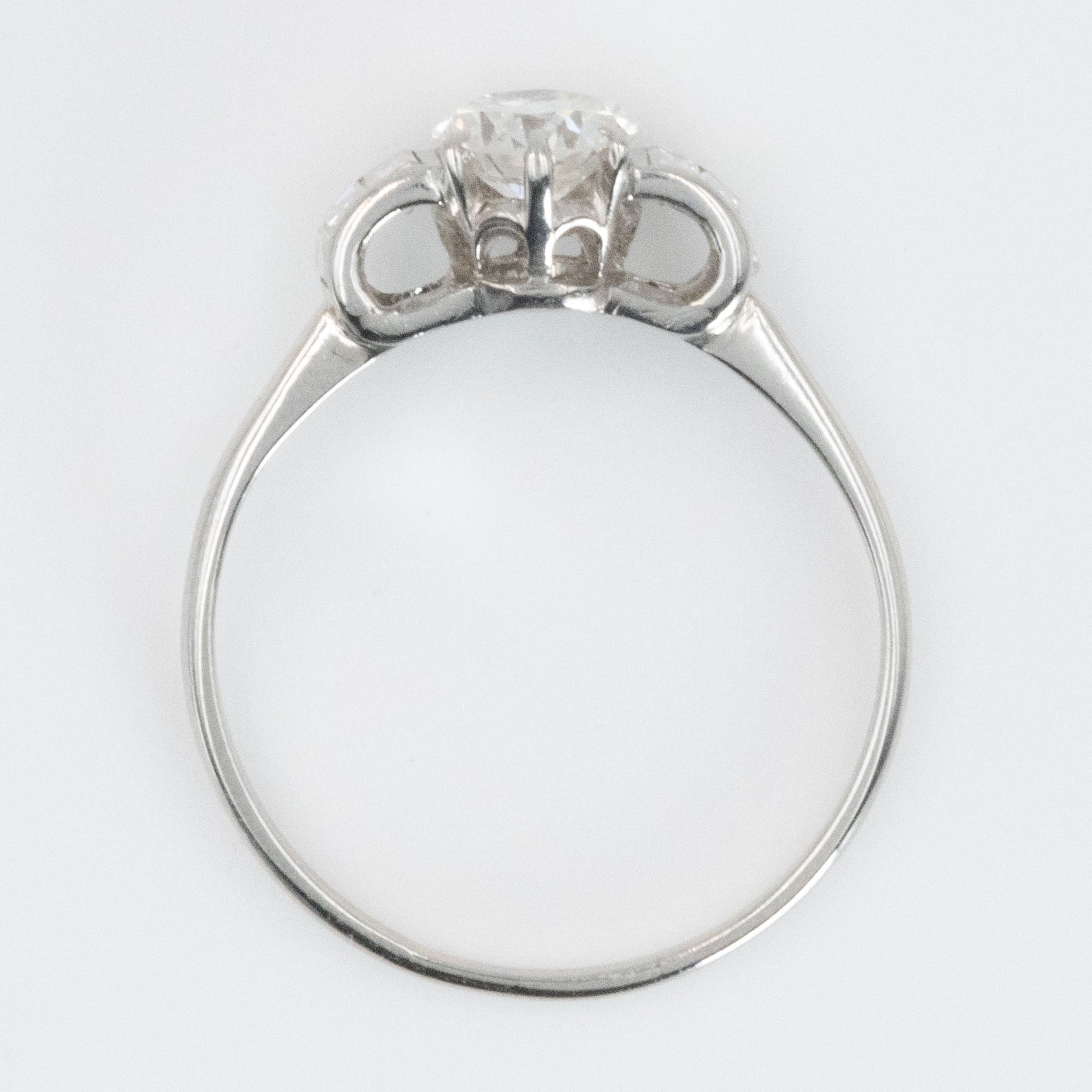 Art Deco Platinum Diamond Solitaire Engagement Ring - Friar House