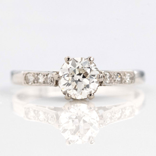 Art Deco Platinum Diamond Solitaire Engagement Ring - Friar House