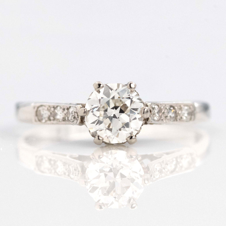 Art Deco Platinum Diamond Solitaire Engagement Ring - Friar House