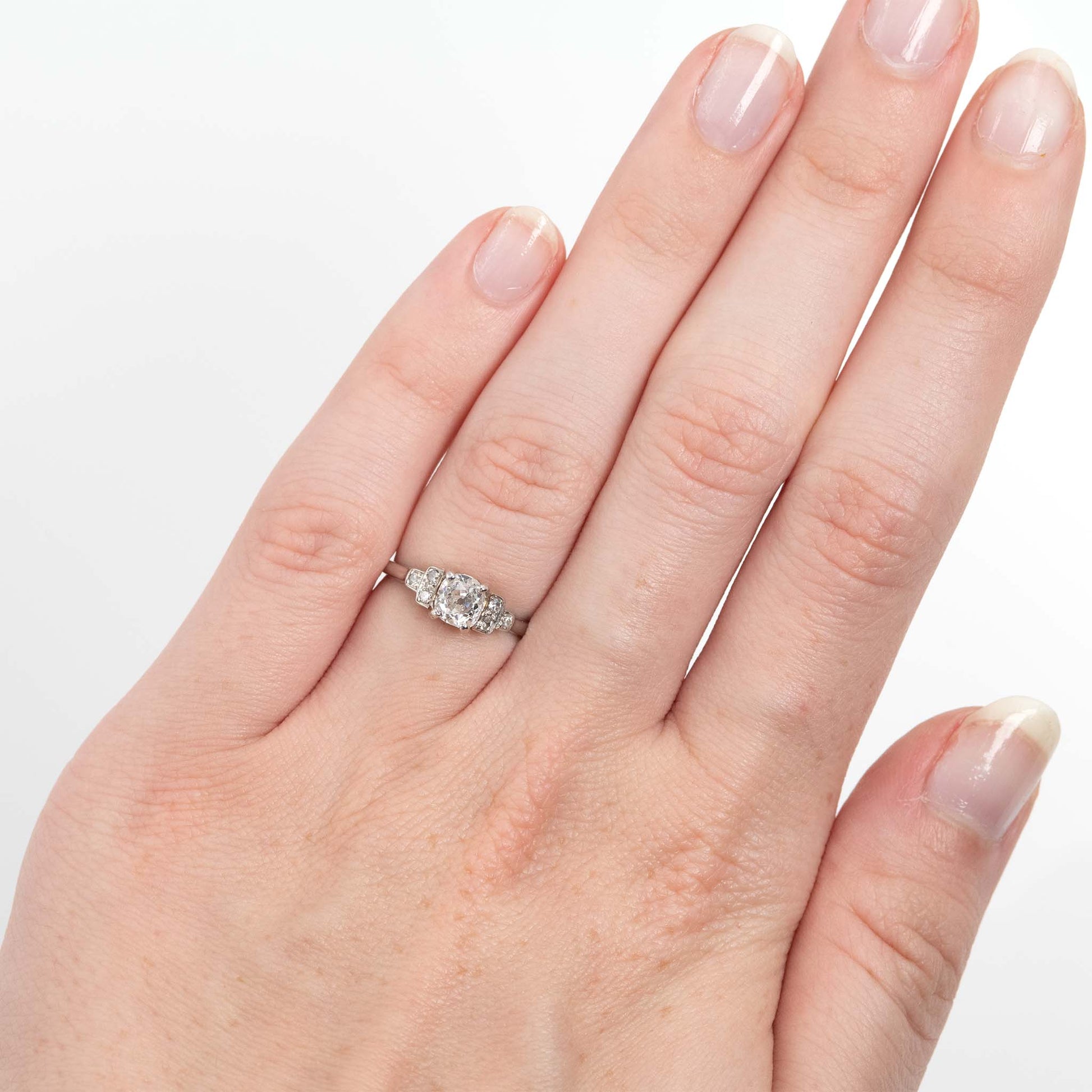 Art Deco Platinum Diamond Solitaire Ring - Friar House