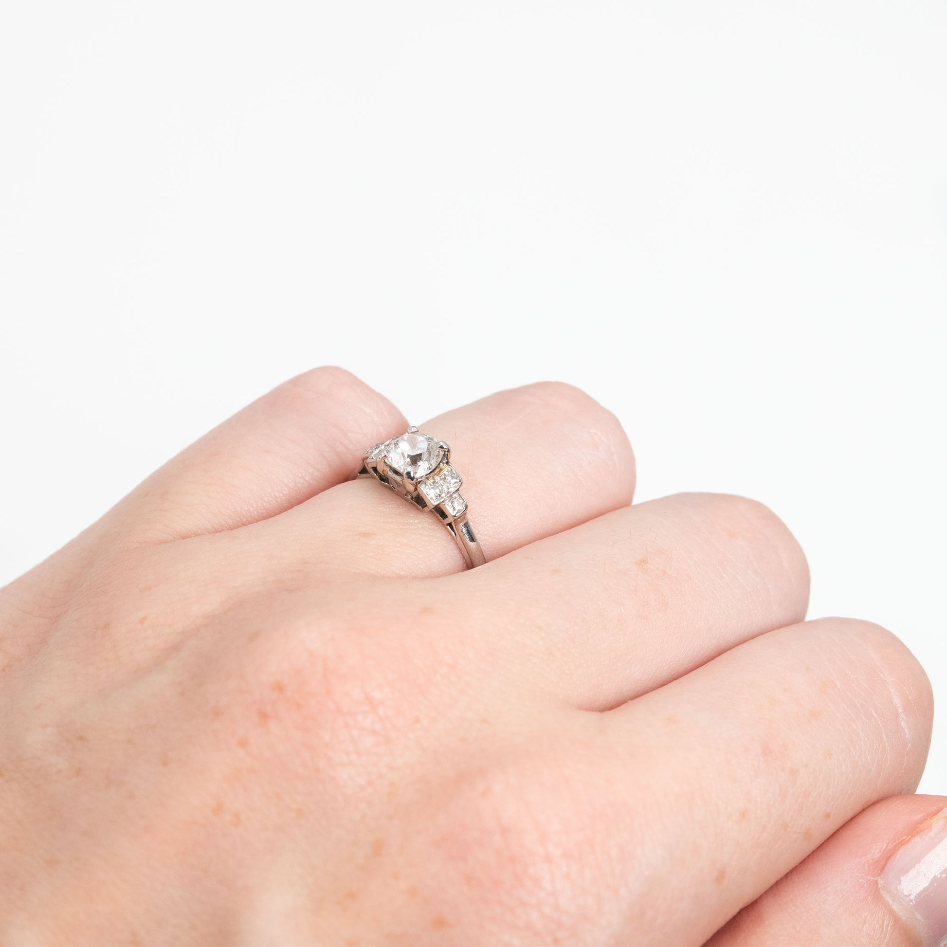 Art Deco Platinum Diamond Solitaire Ring - Friar House