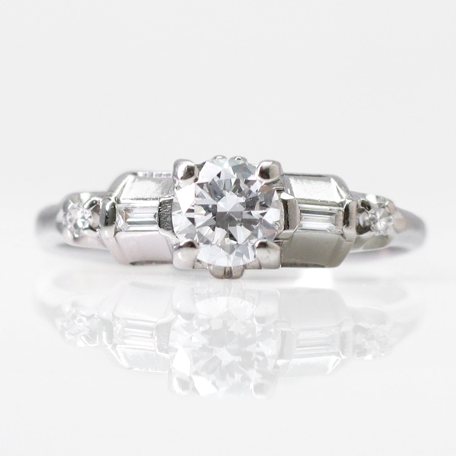 Art Deco Platinum Diamond Solitaire Ring - Friar House