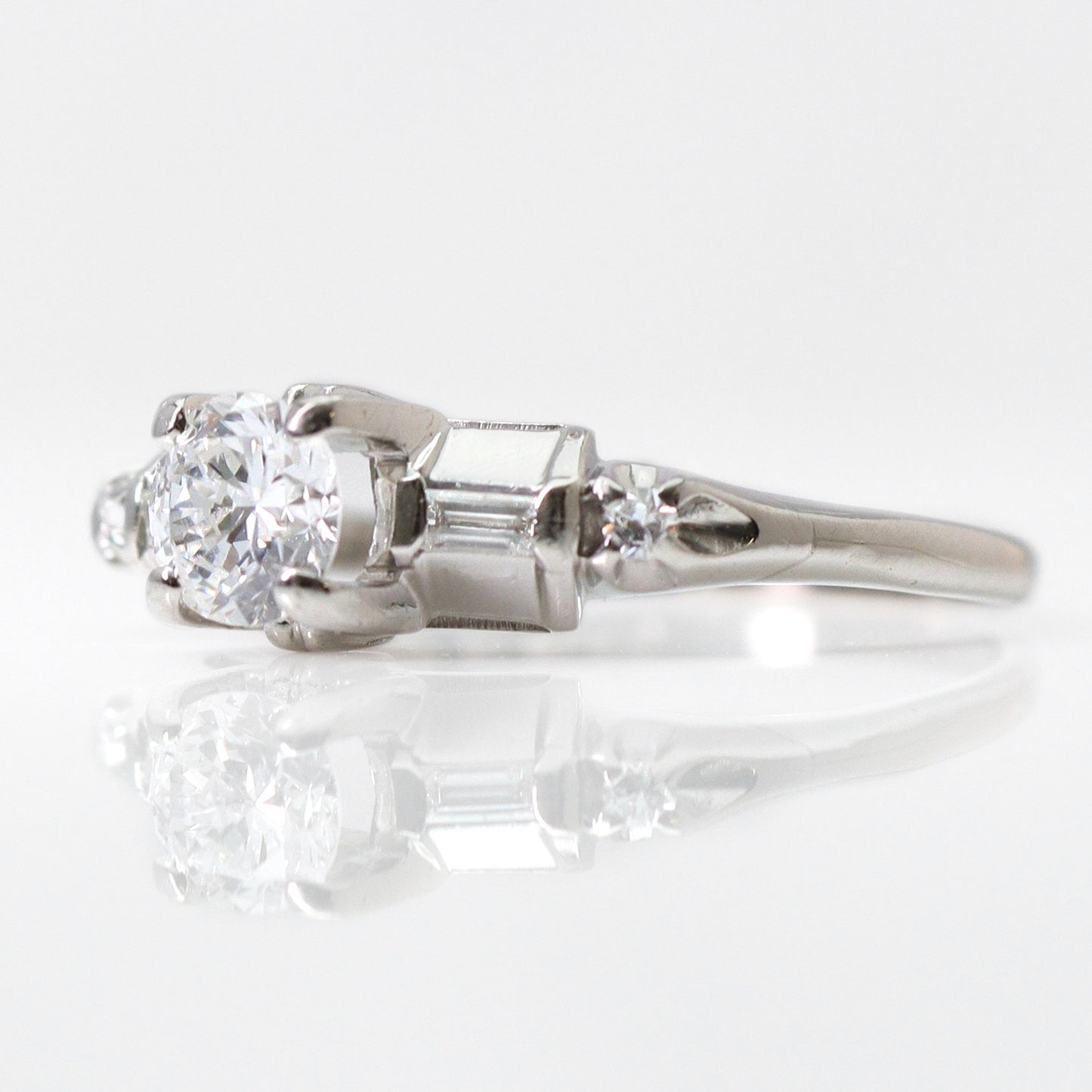 Art Deco Platinum Diamond Solitaire Ring - Friar House
