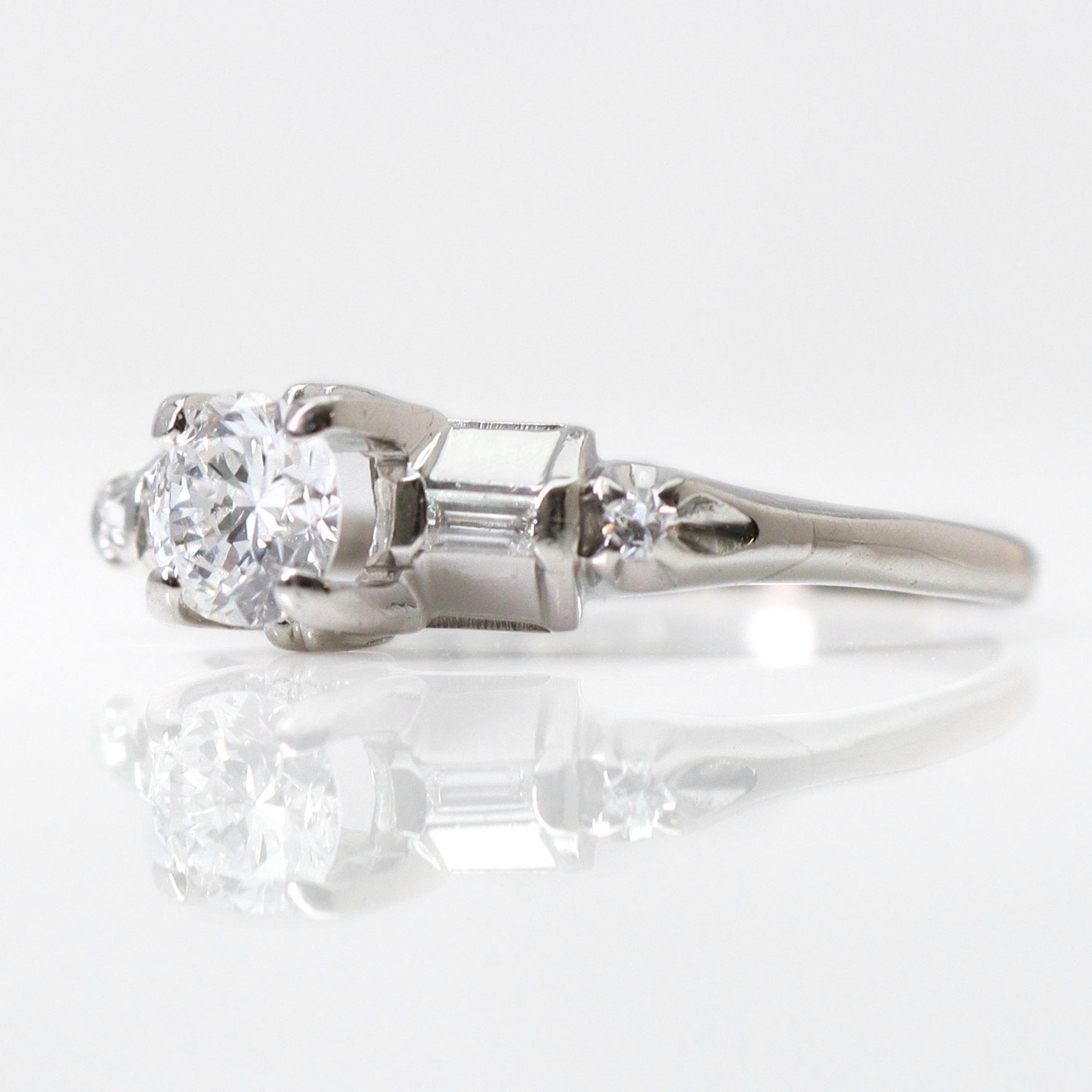 Art Deco Platinum Diamond Solitaire Ring - Friar House