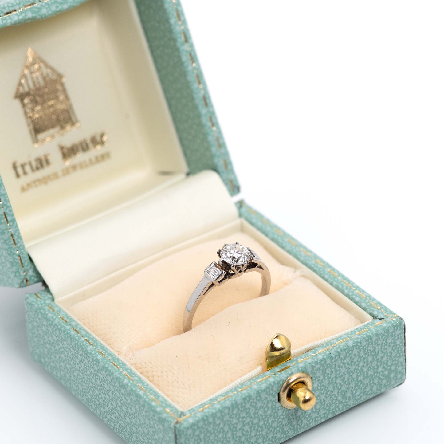 Art Deco Platinum Diamond Solitaire Ring - Friar House