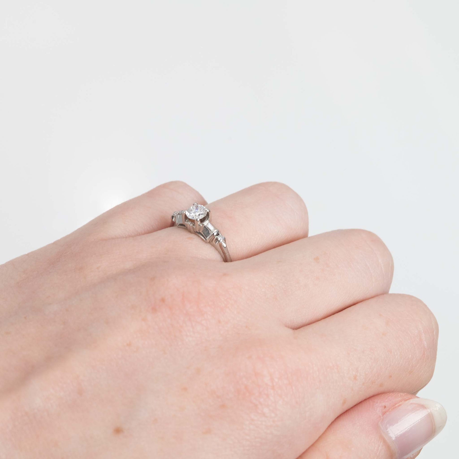 Art Deco Platinum Diamond Solitaire Ring - Friar House