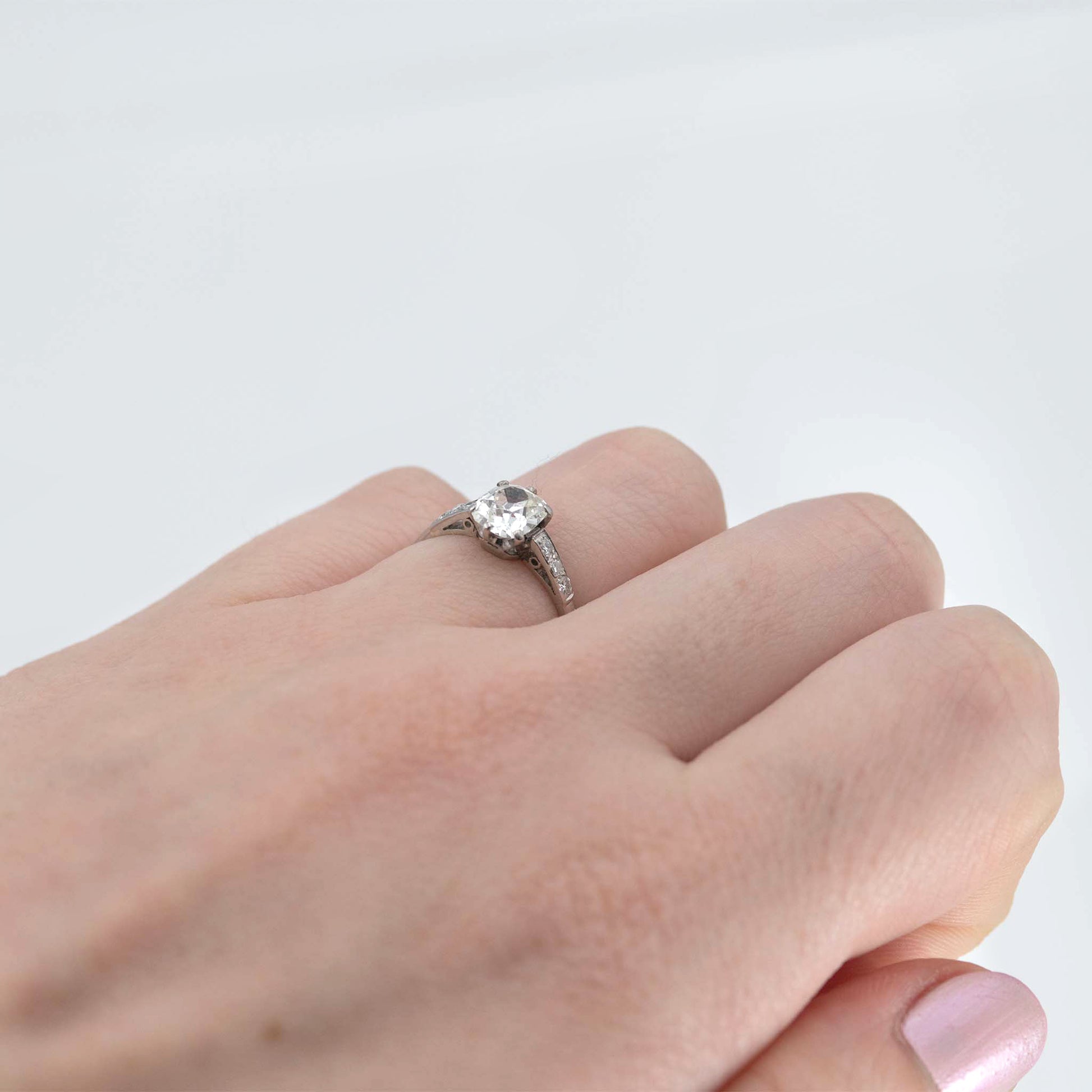 Art Deco Platinum Diamond Solitaire Ring - Friar House