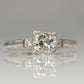 Art Deco Platinum Diamond Square Set Solitaire Engagement Ring - Friar House