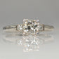 Art Deco Platinum Diamond Square Set Solitaire Engagement Ring - Friar House