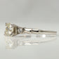 Art Deco Platinum Diamond Square Set Solitaire Engagement Ring - Friar House