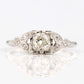 Art Deco Platinum Diamond Square Set Solitaire Ring-Friar House