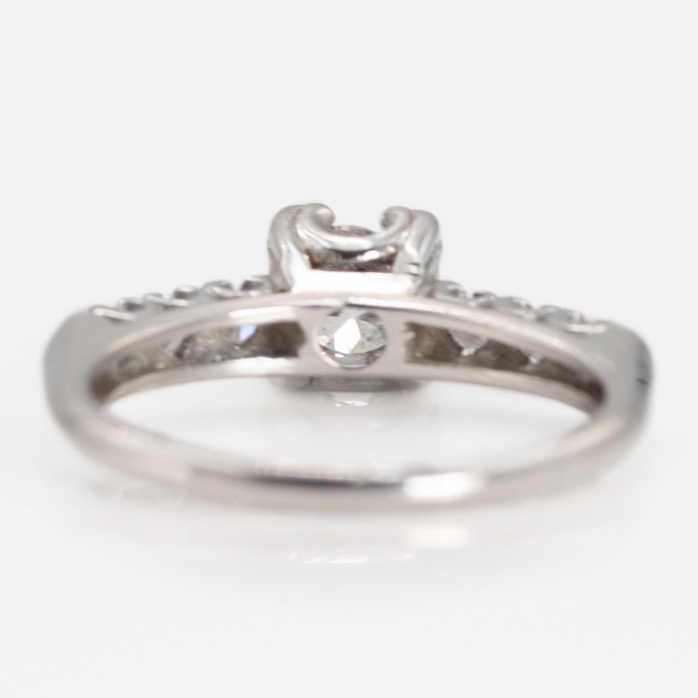 Art Deco Platinum Diamond Square Set Solitaire Ring - Friar House