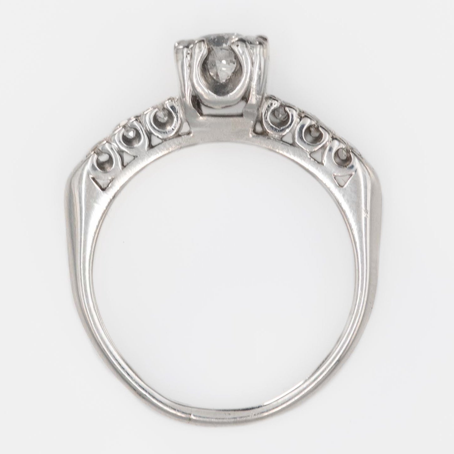 Art Deco Platinum Diamond Square Set Solitaire Ring - Friar House