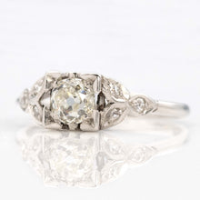 Art Deco Platinum Diamond Square Set Solitaire Ring - Friar House