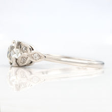 Art Deco Platinum Diamond Square Set Solitaire Ring - Friar House