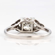 Art Deco Platinum Diamond Square Set Solitaire Ring - Friar House