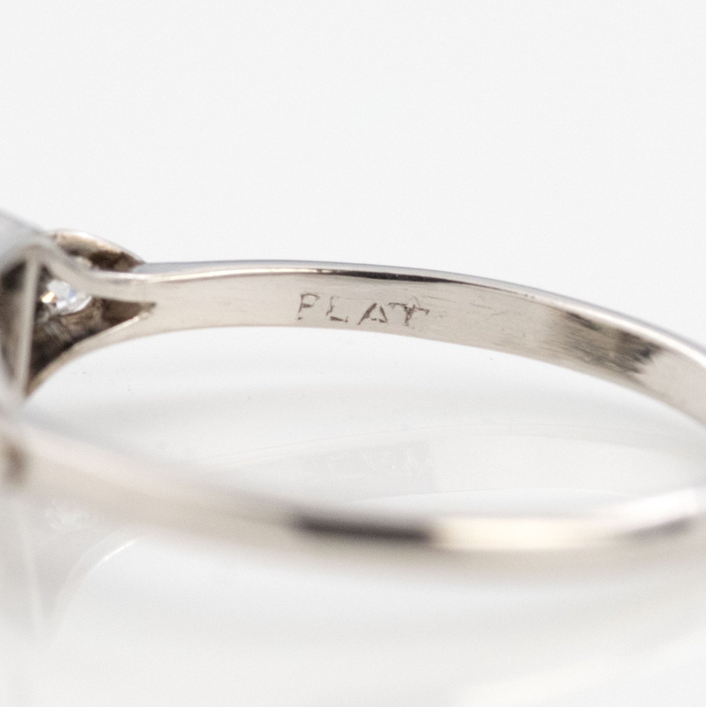 Art Deco Platinum Diamond Square Set Solitaire Ring-Friar House