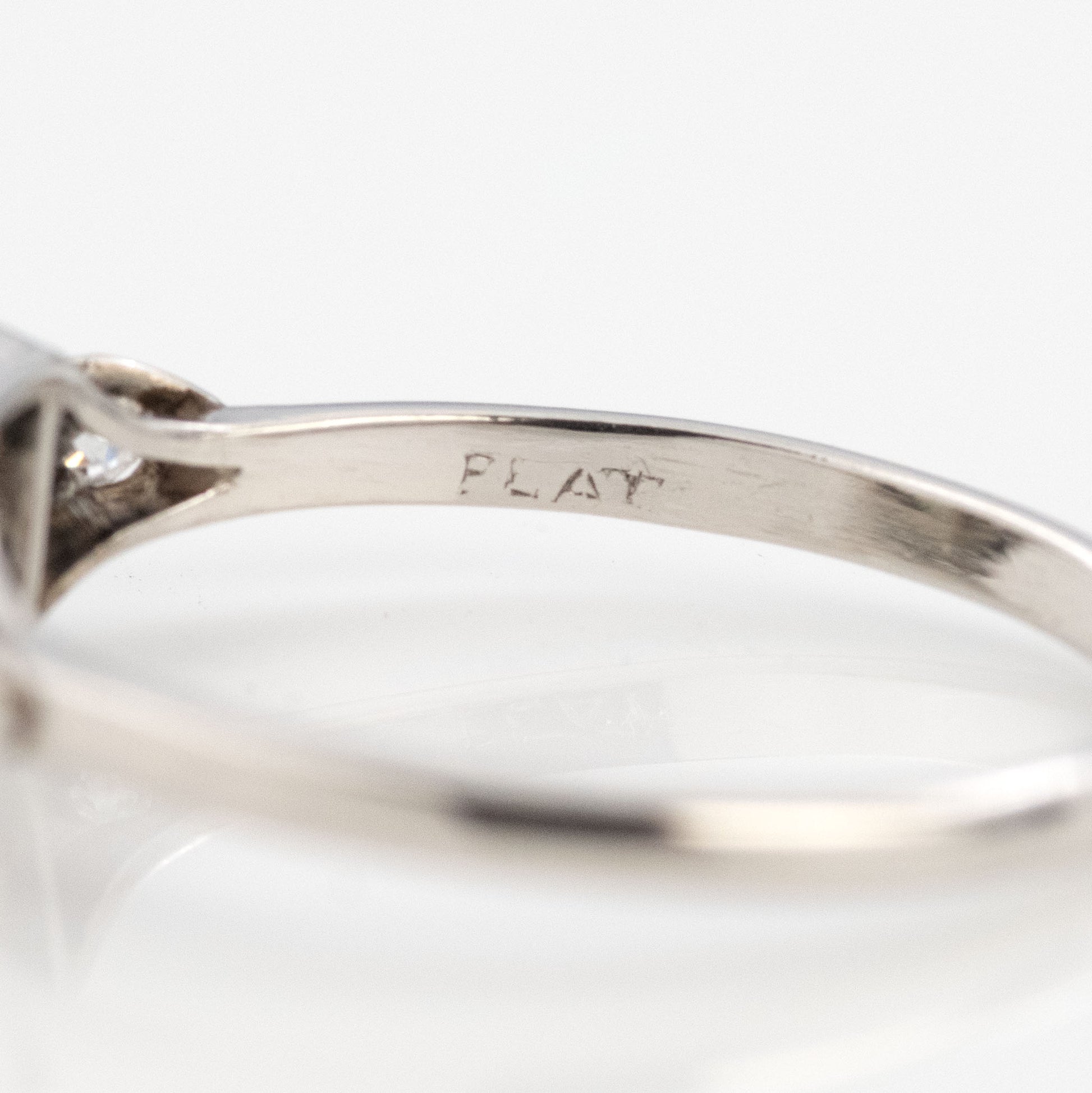 Art Deco Platinum Diamond Square Set Solitaire Ring-Friar House