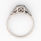 Art Deco Platinum Diamond Square Set Solitaire Ring-Friar House