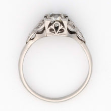 Art Deco Platinum Diamond Square Set Solitaire Ring - Friar House