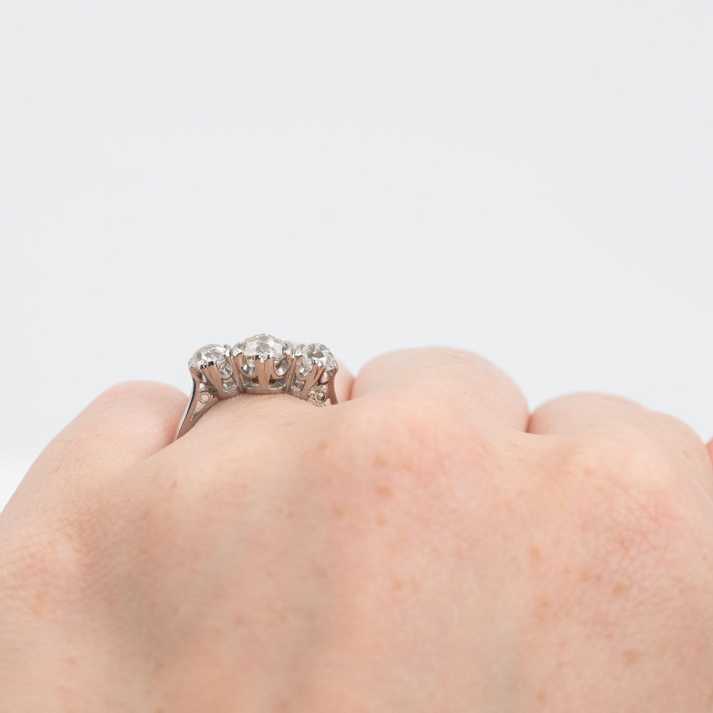 Art Deco Platinum Diamond Three Stone Ring - Friar House