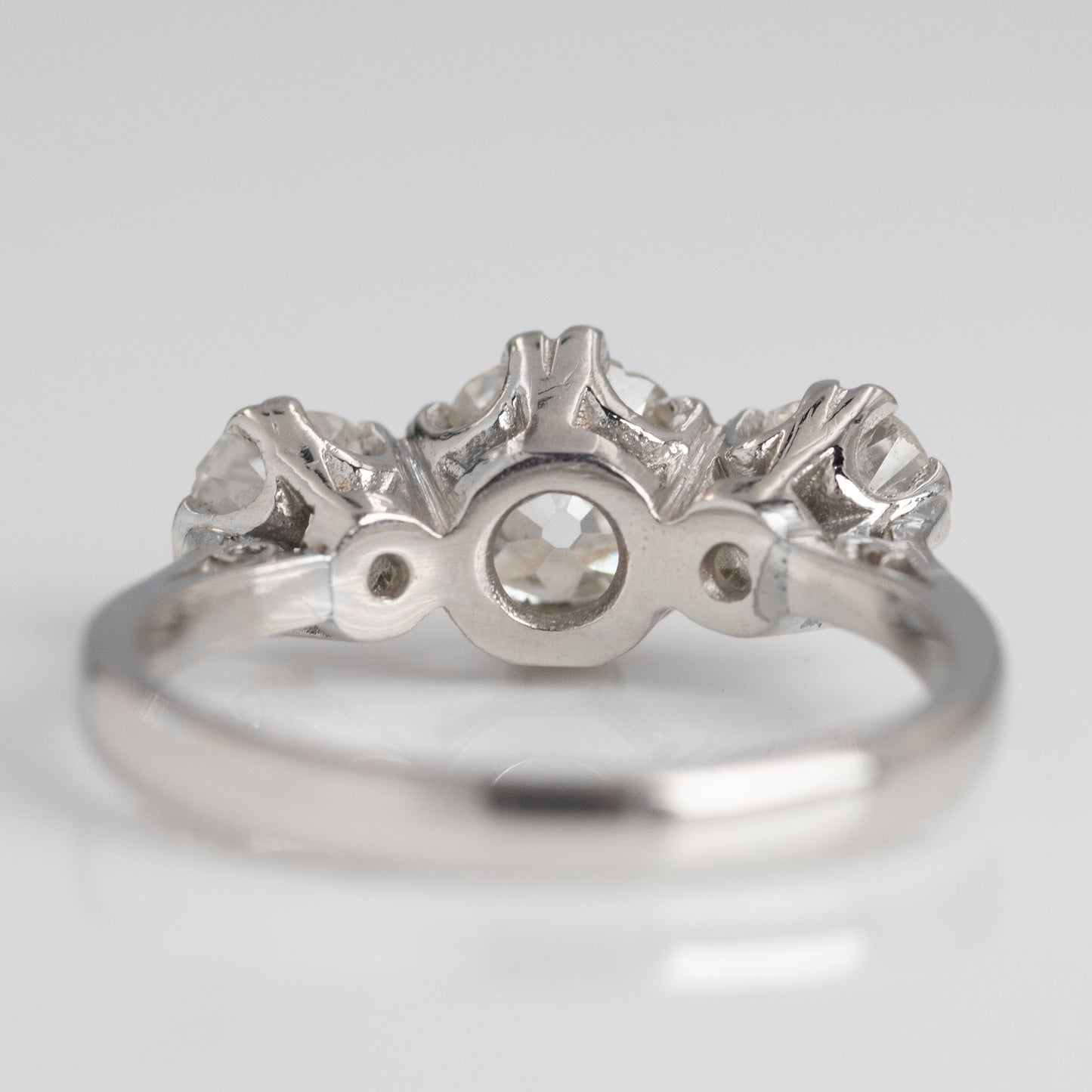 Art Deco Platinum Diamond Three Stone Ring - Friar House