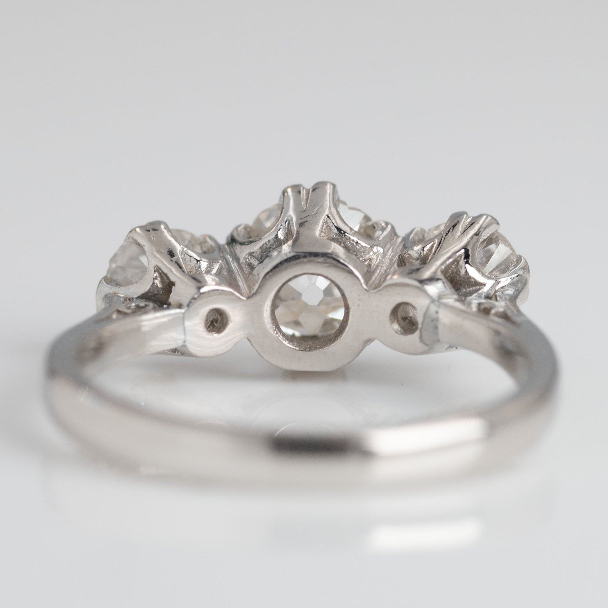 Art Deco Platinum Diamond Three Stone Ring - Friar House