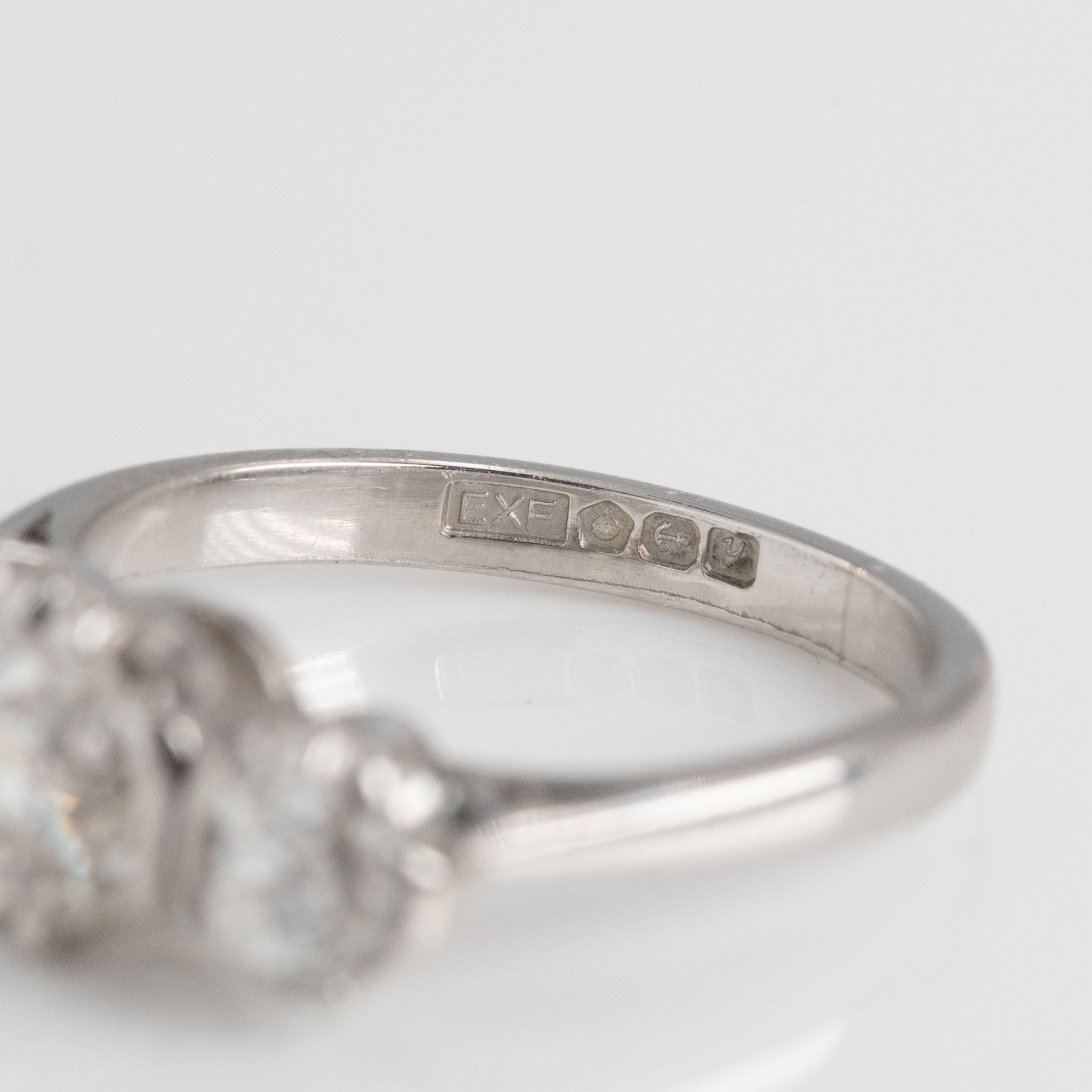 Art Deco Platinum Diamond Three Stone Ring - Friar House