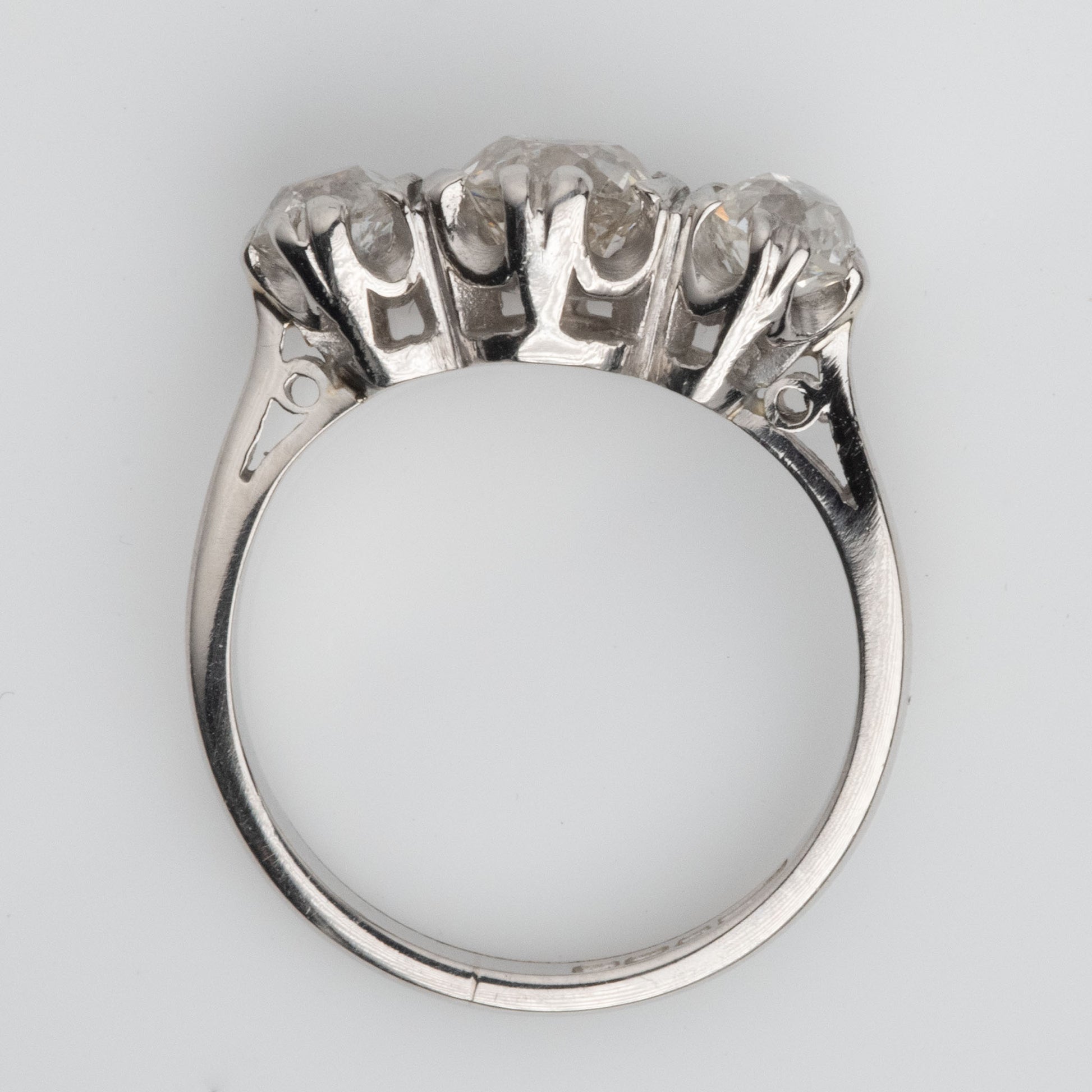 Art Deco Platinum Diamond Three Stone Ring - Friar House
