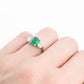 Art Deco Platinum Emerald and Diamond Three Stone Ring - Friar House