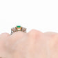 Art Deco Platinum Emerald and Diamond Three Stone Ring - Friar House
